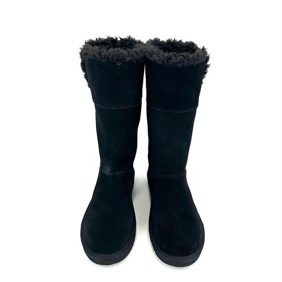 Koolaburra By Ugg Black Winter Boot Size 7 Suede Wool Lining Foldable Tall/Short - Picture 4 of 14